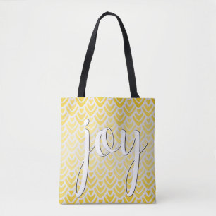 Joy Inspirerend Quote Cheerful Yellow Canvas tas