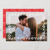 Joy Joy Joy Frame Carte photo de Noël (Devant / Derrière)