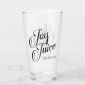 Joy Juice | Script Adult Alcohol Humor met Naam Glas (Achterkant)