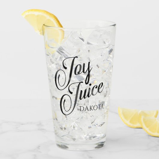 Joy Juice | Script Adult Alcohol Humor met Naam Glas (Voorkant ijs)