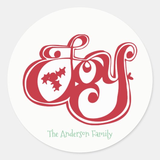 Joy Kerst sticker Gift Label (Voorkant)