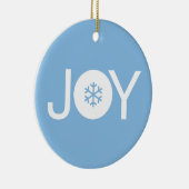 Joy kerstblauw Ornament (Rechts)
