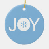 Joy kerstblauw Ornament (Voorkant)