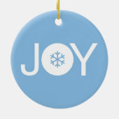 Joy kerstblauw Ornament (Achterkant)