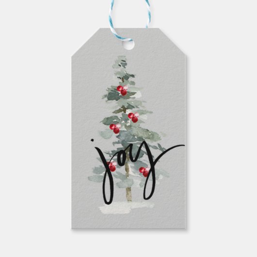 Joy kerstboom cadeaulabel (Voorkant)