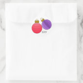 Joy kerstdecorations ronde sticker (Tas)