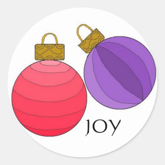 Joy kerstdecorations ronde sticker (Voorkant)