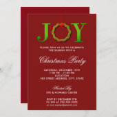 JOY kerstfeest uitnodiging (Voorkant / Achterkant)