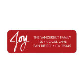 Joy kerstfeestay Return Label (Voorkant)