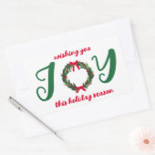 JOY Kerstkrans Hand-getrokken CUSTOM Rechthoekige Sticker (Envelop)