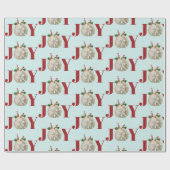 Joy Kerstmis en Dollar Holly Berries Kustal Cadeaupapier (Vlak)