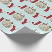 Joy Kerstmis en Dollar Holly Berries Kustal Cadeaupapier (Hoek)