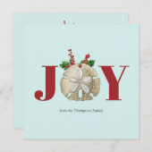 Joy Kerstmis en Dollar Holly Berries Kustal Feestdagenkaart (Voorkant / Achterkant)