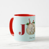Joy Kerstmis en Dollar Holly Berries Kustal Mok (Voorkant links)