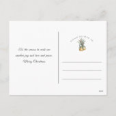 Joy Kerstmis Waterverf Plush Wreate Feestdagenkaart (Achterkant)