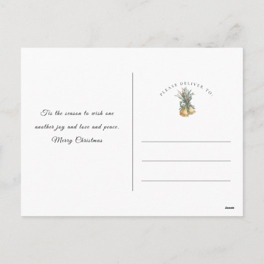 Joy Kerstmis Waterverf Plush Wreate Feestdagenkaart (Achterkant)