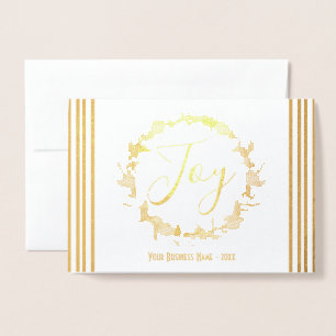 Joy Kerstmis Wreath Business Logo Folie Kaarten