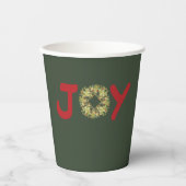 Joy Kerstmis Wreath Papieren Bekers (Voorkant)