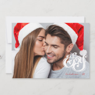 Joy Kerstmonogram Holiday Fotokaart Feestdagenkaart
