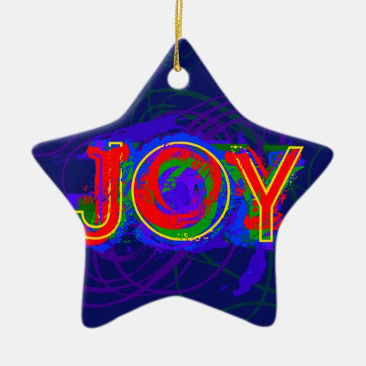 Joy kerstversiering 2 keramisch ornament (Voorkant)