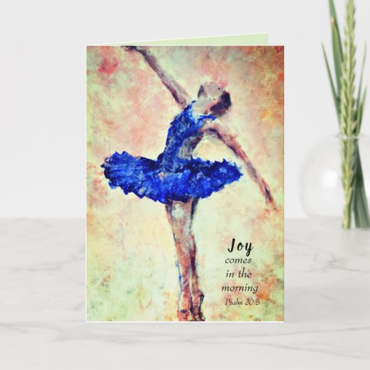 Joy komt in de ochtendscriptie kaart (Voorkant)
