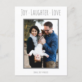 Joy Laughter Love | Kerstfotokaart Feestdagenkaart