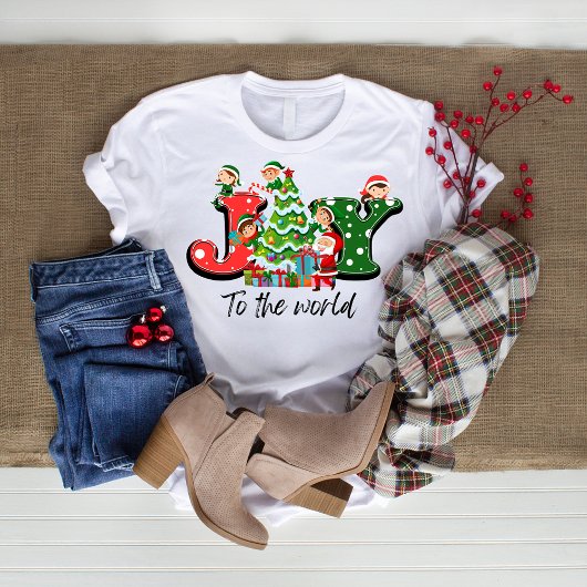 Joy Le monde T-shirt de Noël Elves Tree