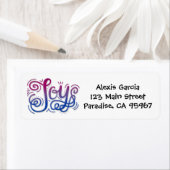 Joy lettering bi pride roze blauw paars etiket (Insitu)