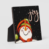 Joy Leuke Sneeuwman Kerstvakantie Fotoplaat (Voorkant)