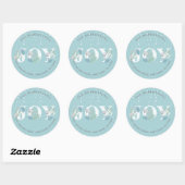 JOY Light Blue Floral Snowfall Adresse Sticker (Feuille)