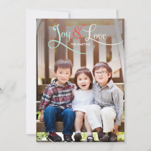 Joy & Love Holiday Photo Cards Feestdagenkaart