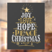 Joy Love Hope Peace Kerstmis Raamsticker (Vel 2)