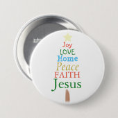 Joy, Love, Jesus, kerstboom Button (Voorkant /achterkant)