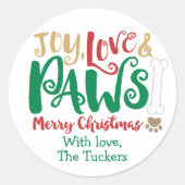 Joy Love PAWS Chien Sticker Empreintes de pattes d (Devant)