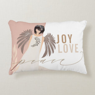 Joy Love Peace Angel Dusty Roos Accent Kussen