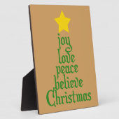 Joy, Love, Peace, Believe, Kerstmis Fotoplaat (Zijkant)