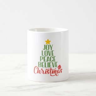Joy Love Peace Believe Mug - Inspirational Mug
