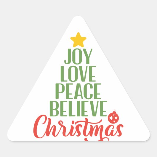 Joy Love Peace Believe Sticker - Inspirerend (Voorkant)