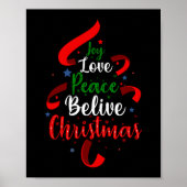 Joy Love Peace Belive Kerstmis Poster (Voorkant)