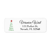 Joy Love Peace Geloof Kerstboom Met Rood Etiket (Voorkant)