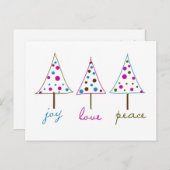 Joy, Love, Peace Holiday Briefkaart (Voorkant / Achterkant)