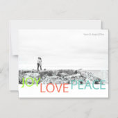 Joy Love Peace Minimalist Carte postale photo magn (Recto)