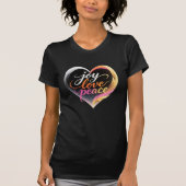 Joy Love Peace Neon Heart Script T-shirt (Voorkant)