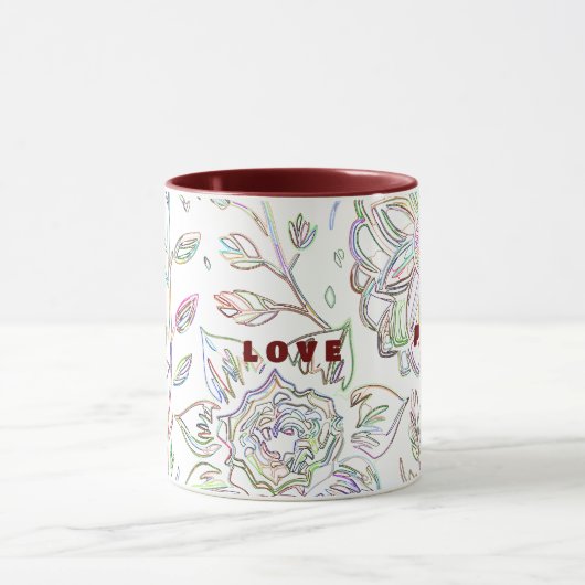 Joy Love Peace Two-Toned Maroon Mok (Midden)