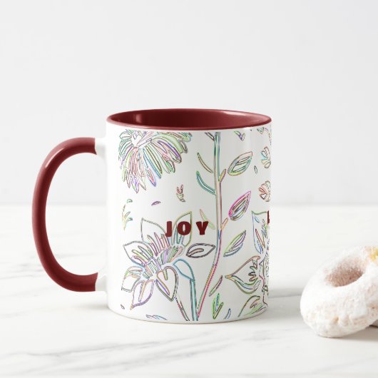 Joy Love Peace Two-Toned Maroon Mok (Met donut)