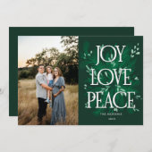 Joy Love Vrede Kerstmis Kaart (Voorkant / Achterkant)