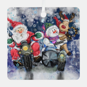 Joy - Merry Kerstmis - Happy - Draaiende Funny Metalen Ornament