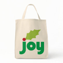 Joy met Holly Leaf en Berry Organic Grocery Tas