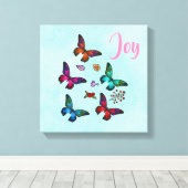 Joy met  Little Butterflies Illustratie Canvas Afdruk (Insitu (Houten vloer))