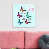 Joy met  Little Butterflies Illustratie Canvas Afdruk (Insitu (Woonkamer))